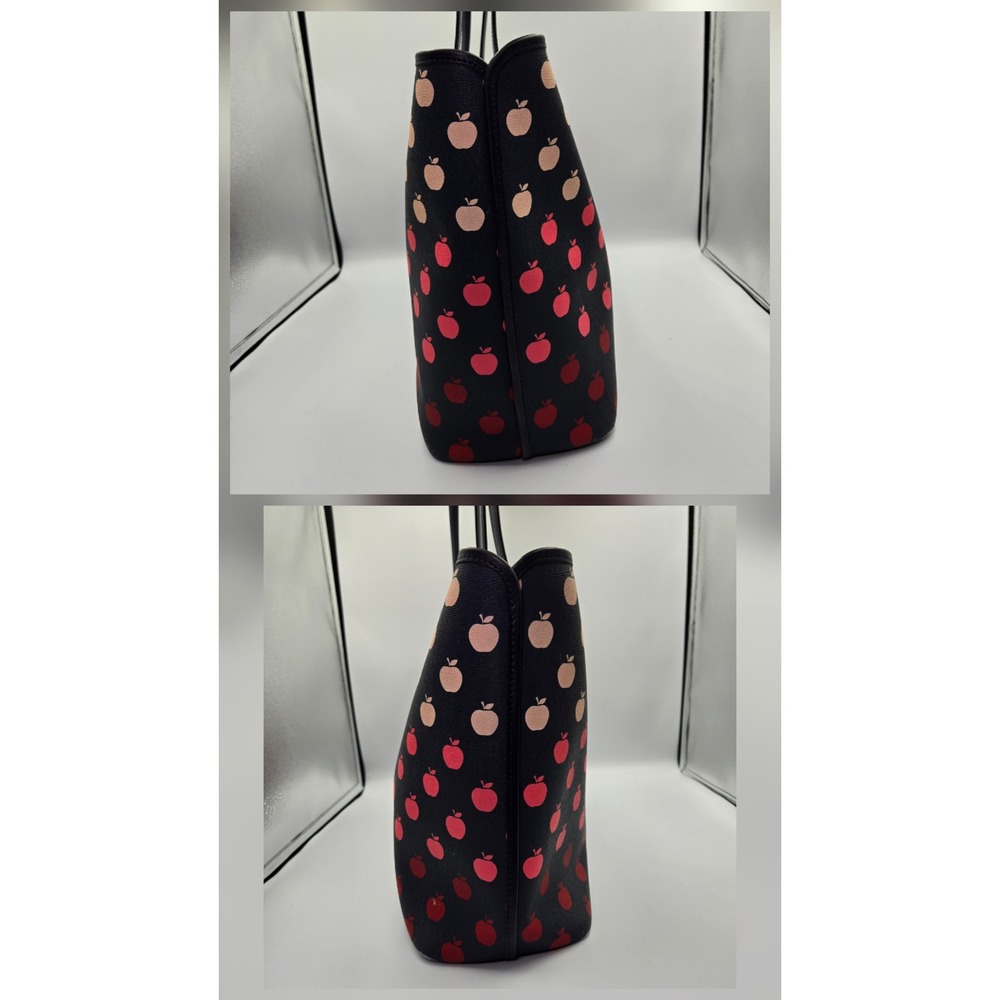 Kate Spade‎ New York Apple Print Tote Bag Black Red Pink - Picture 7 of 10